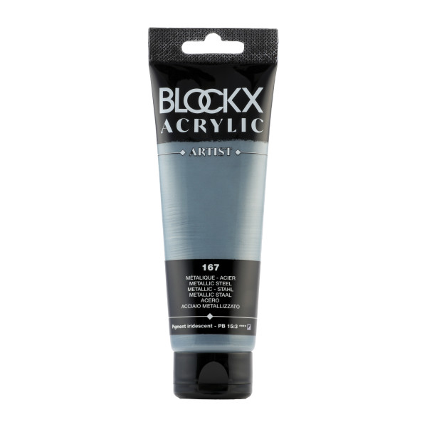 photo-Peinture acrylique - Acier - 167 - BLOCKX Artist - Qualité beaux-arts - Tube 120ml