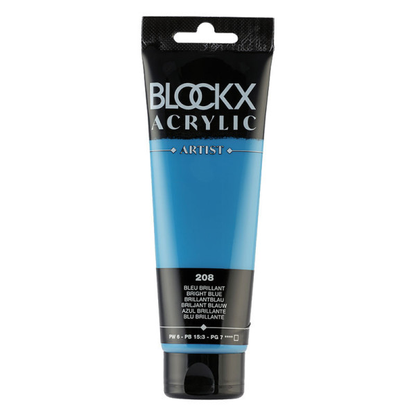 photo-Peinture acrylique - Bleu brillant - 208 - BLOCKX Artist - Qualité beaux-arts - Tube 120ml