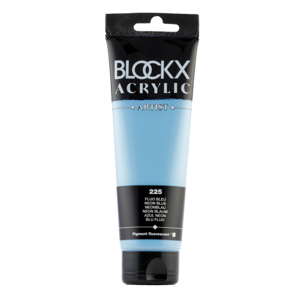 photo-Peinture acrylique - Bleu fluo - 225 - BLOCKX Artist - Qualité beaux-arts - Tube 120ml