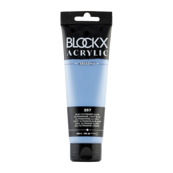 photo-Peinture acrylique - Bleu outremer clair - 257 - BLOCKX Artist - Qualité beaux-arts - Tube 120ml