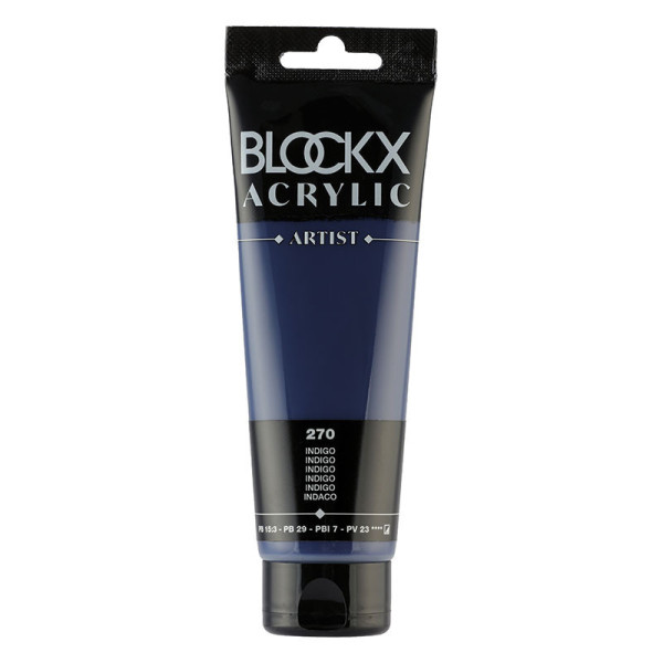 photo-Peinture acrylique - Indigo - 270 - BLOCKX Artist - Qualité beaux-arts - Tube 120ml