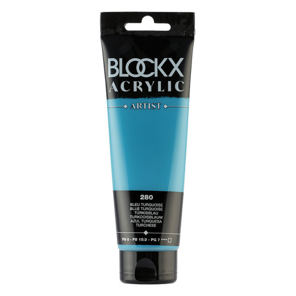 photo-Peinture acrylique - Bleu turquoise - 280 - BLOCKX Artist - Qualité beaux-arts - Tube 120ml