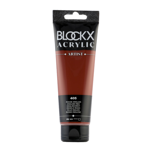 photo-Peinture acrylique - Rouge anglais - 405 - BLOCKX Artist - Qualité beaux-arts - Tube 120ml