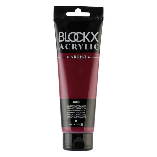 photo-Peinture acrylique - Magenta primaire - 433 - BLOCKX Artist - Qualité beaux-arts - Tube 120ml
