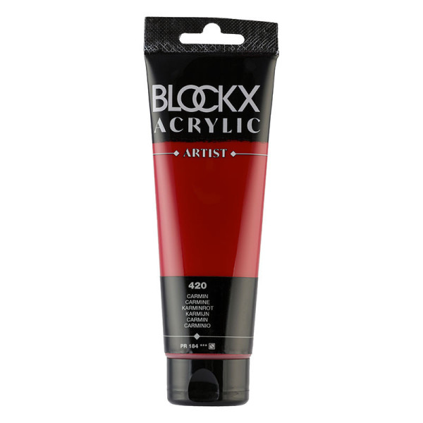photo-Peinture acrylique - Carmin - 420 - BLOCKX Artist - Qualité beaux-arts - Tube 120ml