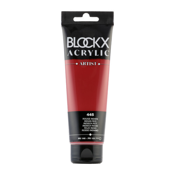 photo-Peinture acrylique - Rouge indien - 445 - BLOCKX Artist - Qualité beaux-arts - Tube 120ml