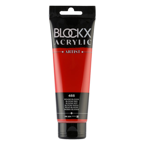 photo-Peinture acrylique - Rouge Blockx - 455 - BLOCKX Artist - Qualité beaux-arts - Tube 120ml