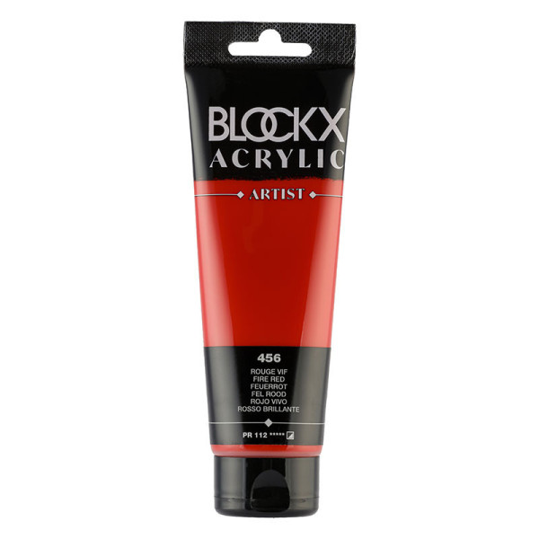 photo-Peinture acrylique - Rouge vif - 456 - BLOCKX Artist - Qualité beaux-arts - Tube 120ml