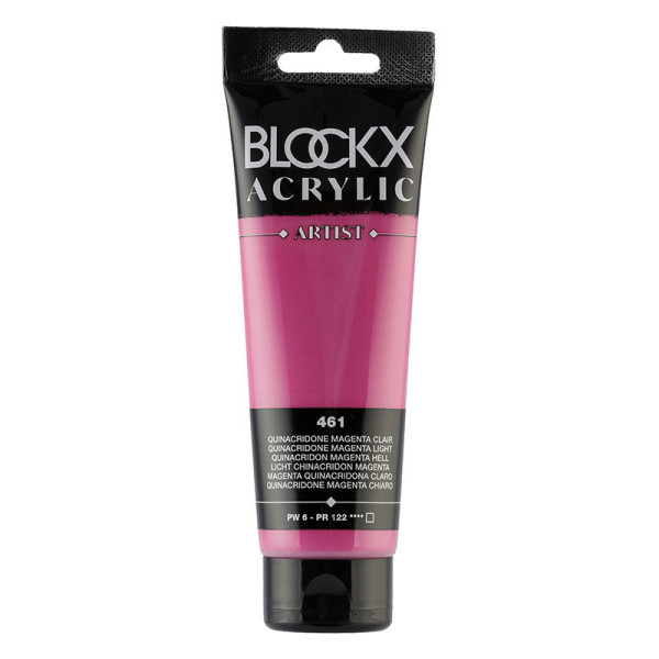 photo-Peinture acrylique - Quinacridone magenta clair - 461 - BLOCKX Artist - Qualité beaux-arts - Tube 120ml