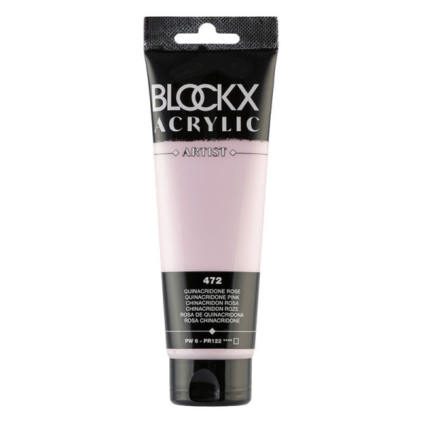 photo-Peinture acrylique - Quinacridone rose - 472 - BLOCKX Artist - Qualité beaux-arts - Tube 120ml