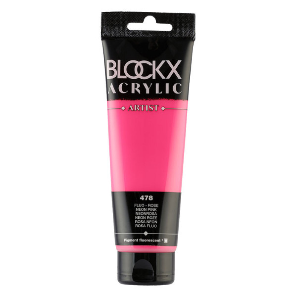 photo-Peinture acrylique - Rose fluo - 478 - BLOCKX Artist - Qualité beaux-arts - Tube 120ml