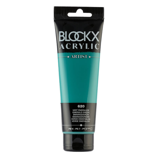 photo-Peinture acrylique - Vert émeraude - 620 - BLOCKX Artist - Qualité beaux-arts - Tube 120ml