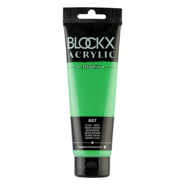 photo-Peinture acrylique - Vert fluo - 627 - BLOCKX Artist - Qualité beaux-arts - Tube 120ml