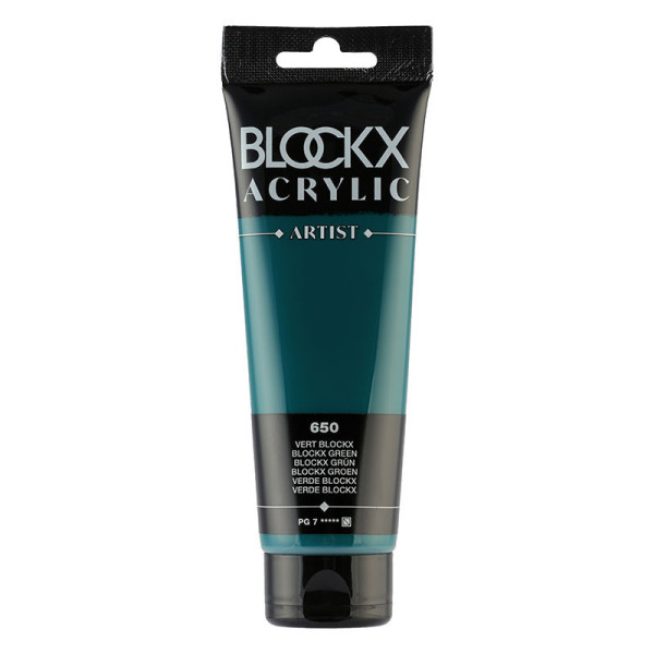 photo-Peinture acrylique - Vert Blockx - 650 - BLOCKX Artist - Qualité beaux-arts - Tube 120ml
