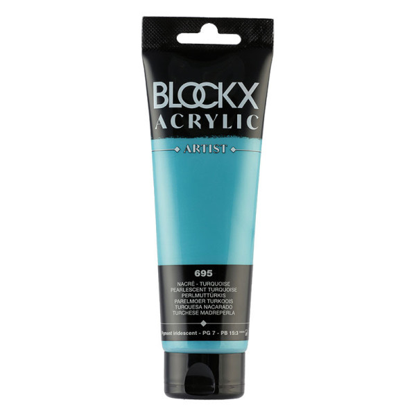 photo-Peinture acrylique - Turquoise nacré - 695 - BLOCKX Artist - Qualité beaux-arts - Tube 120ml