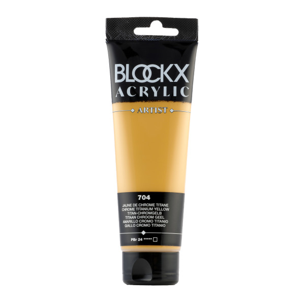 photo-Peinture acrylique - Jaune chrome titane - 704 - BLOCKX Artist - Qualité beaux-arts - Tube 120ml