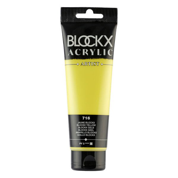 photo-Peinture acrylique - Jaune BLOCKX - 716 - BLOCKX Artist - Qualité beaux-arts - Tube 120ml