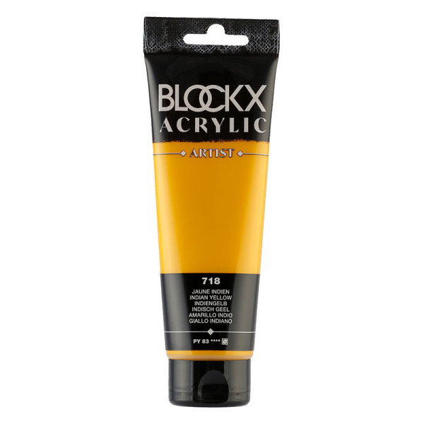 photo-Peinture acrylique - Jaune indien - 718 - BLOCKX Artist - Qualité beaux-arts - Tube 120ml