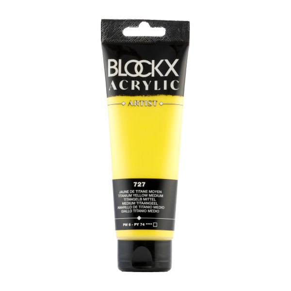 photo-Peinture acrylique - Jaune titane moyen - 727 - BLOCKX Artist - Qualité beaux-arts - Tube 120ml