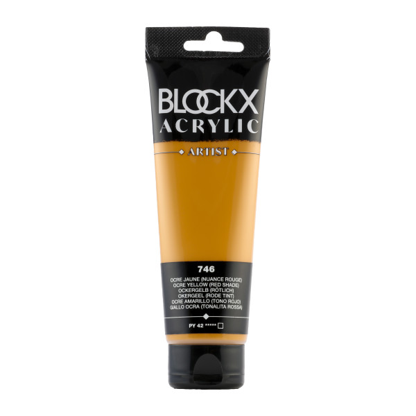 photo-Peinture acrylique - Ocre jaune - 746 - BLOCKX Artist - Qualité beaux-arts - Tube 120ml