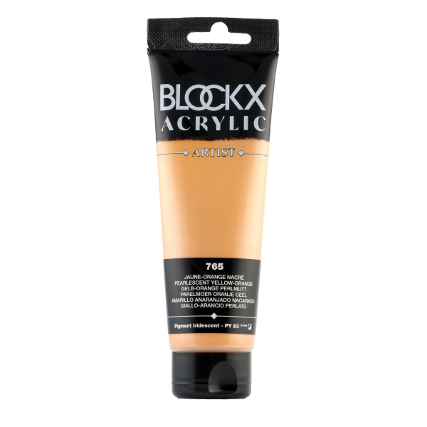 photo-Peinture acrylique - Jaune orange nacré - 765 - BLOCKX Artist - Qualité beaux-arts - Tube 120ml