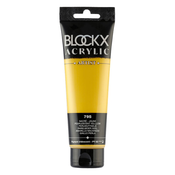 photo-Peinture acrylique - Jaune nacré - 795 - BLOCKX Artist - Qualité beaux-arts - Tube 120ml