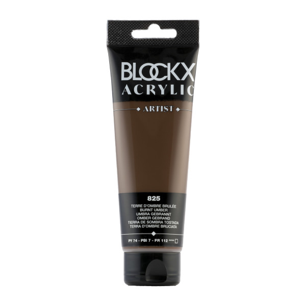 photo-Peinture acrylique - Terre ombre brûlée - 825 - BLOCKX Artist - Qualité beaux-arts - Tube 120ml