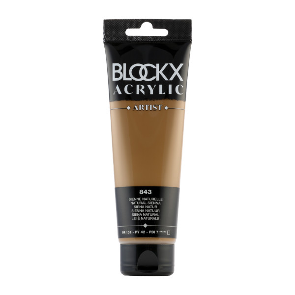 photo-Peinture acrylique - Sienne naturelle - 843 - BLOCKX Artist - Qualité beaux-arts - Tube 120ml