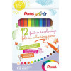 photo-12 feutres de coloriage - Pour enfant - Pointe moyenne - Lavable - Pentel Arts