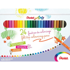photo-24 feutres de coloriage - Pour enfant - Pointe moyenne - Lavable - Pentel Arts