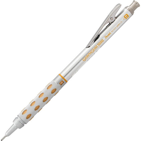 photo - Porte-mines - Métal - Rechargeable - HB - Mine 0.9mm - Pentel - Graphgear 1000