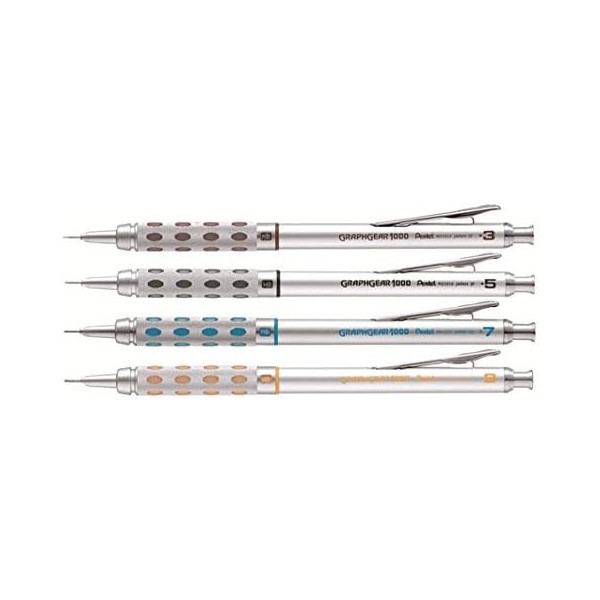 Porte-mines - Métal - Rechargeable - HB - Mine 0.9mm - Pentel - Graphgear 1000