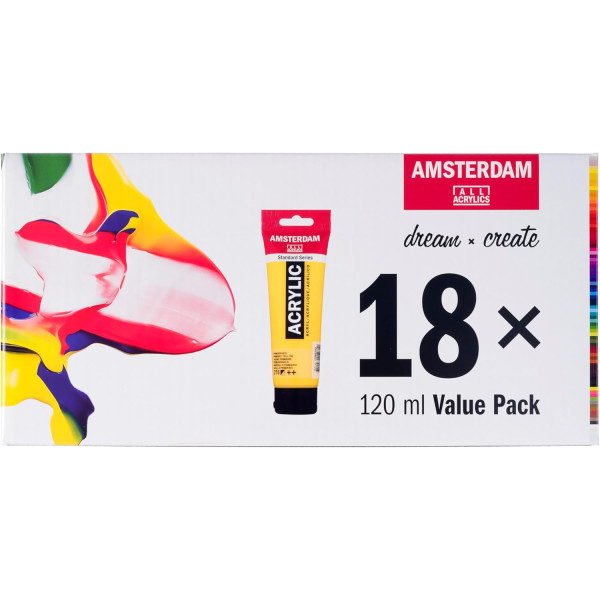 photo - Set peinture acrylique de 18 tubes - Amsterdam