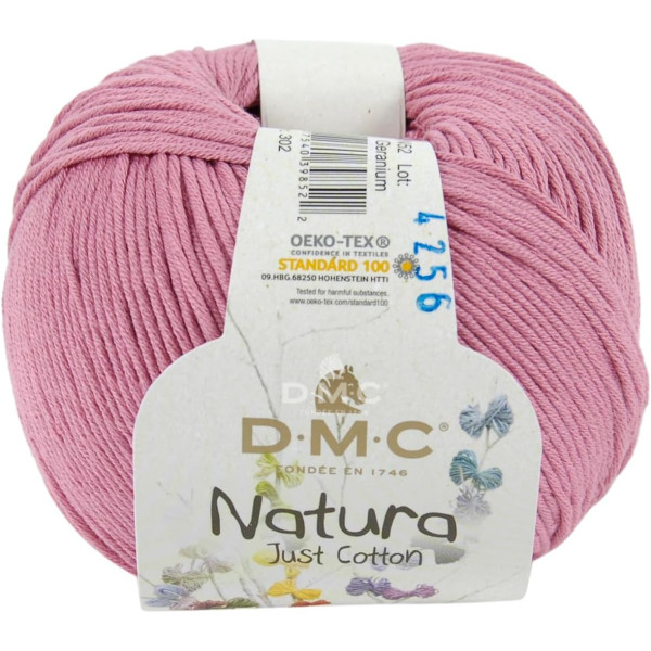 photo - Pelote - 100% coton - Géranium - N52 - DMC - Natura Just Cotton - Tricot - Crochet