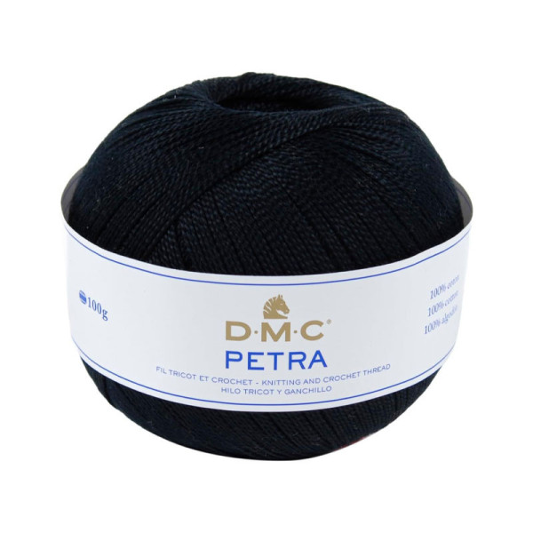 photo - Pelote de laine - 100% coton - Noir - 5310 - DMC - Petra - Grosseur 5