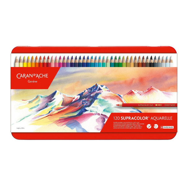 photo - Crayons de couleur - Aquarellable - Caran d'Ache - Supracolor - 120 couleurs