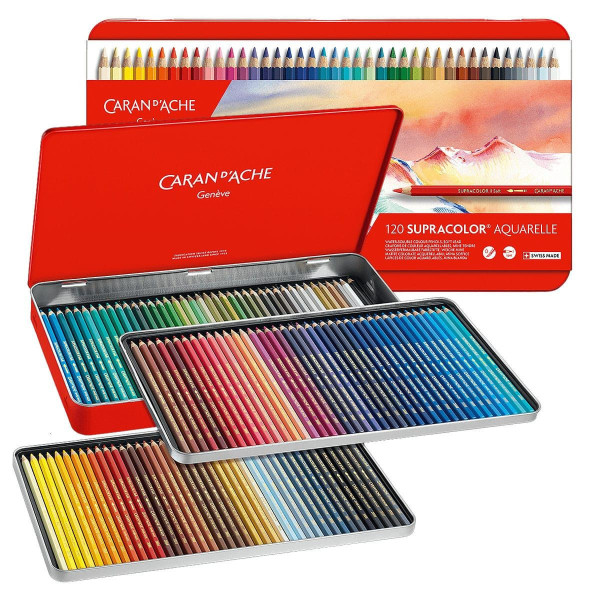 Crayons de couleur - Aquarellable - Caran d'Ache - Supracolor - 120 couleurs