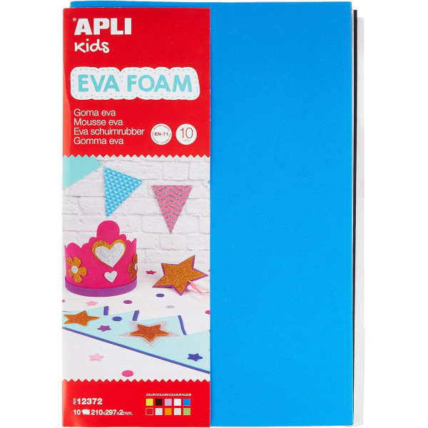 photo - Feuilles de mousse - A4 - 10 couleurs - Loisirs créatifs - Enfant - Apli Kids