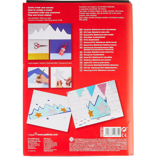 Feuilles de mousse - A4 - 10 couleurs - Loisirs créatifs - Enfant - Apli Kids