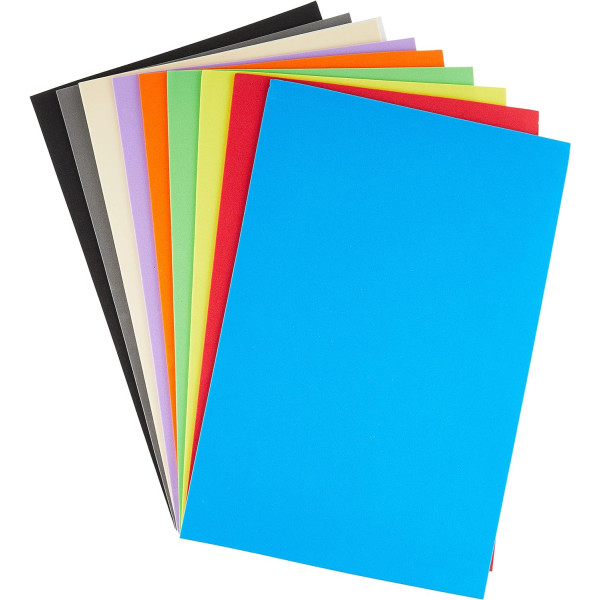 Feuilles de mousse - A4 - 10 couleurs - Loisirs créatifs - Enfant - Apli Kids