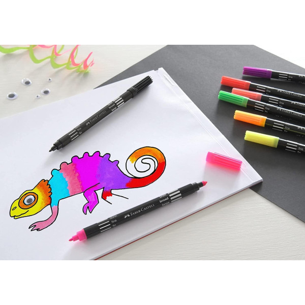 Feutres de coloriage - Double pointe - 40 couleurs - Enfant - Faber-Castell