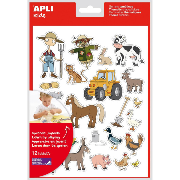photo - Gommettes - La ferme - Animaux, fermier, tracteur - Enfant - 3 feuilles
