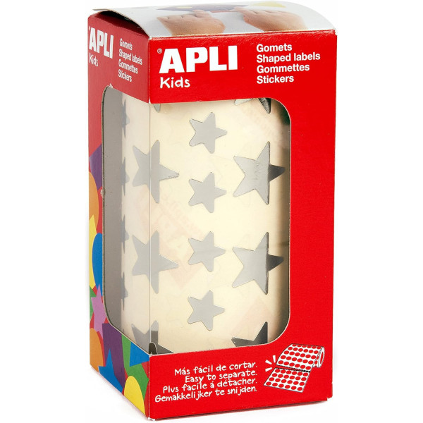 photo - Gommettes - Etoiles - Argent - Rouleau de 2360 gommettes - Apli