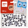 photo - Yeux mobiles - Adhésifs - Noir - 10mm - Loisirs créatifs - Sachet 100 - Apli Kids