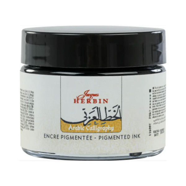 photo - Encre de calligraphie - Noir - Arabe calligraphie - Jacques Herbin - Flacon 40ml