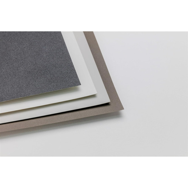 Bloc - Pour pastel - Grain intense - 30x40cm - 360g - Teintes grises - Clairefontaine - Pastelgrain n°1