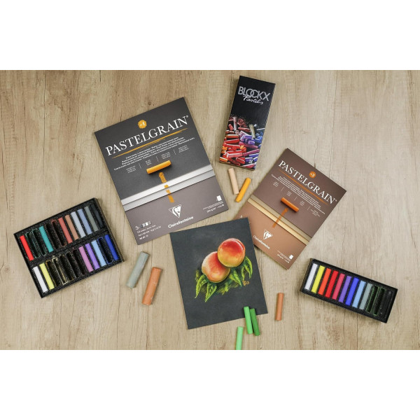 Bloc - Pour pastel - Grain intense - 24x30cm - 360g - 4 teintes - Clairefontaine - Pastelgrain n°2