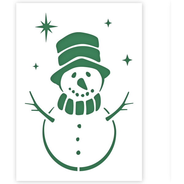 photo - Pochoir A5 - Motif bonhomme de neige - Qbix