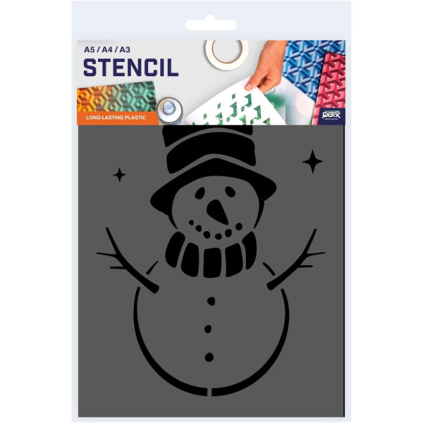 Pochoir A5 - Motif bonhomme de neige - Qbix