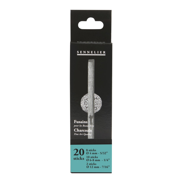 photo - Fusains - Beaux-arts - Dessin - 20 pièces - 4mm, 6/8mm, 12mm - Sennelier